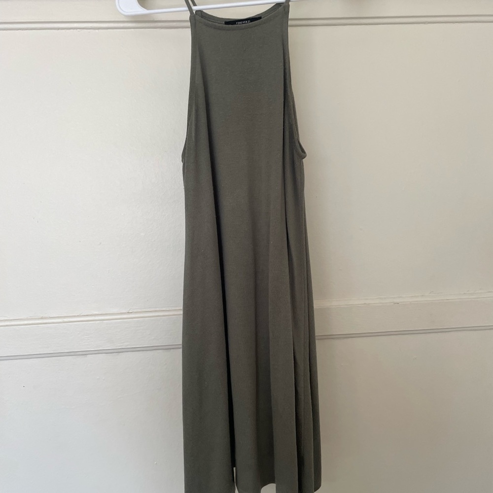 Green summer mini dress